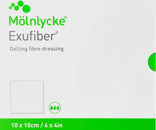 Exufiber Ag Gel.Fibre Dressing Ster 10 X 10Cm 10