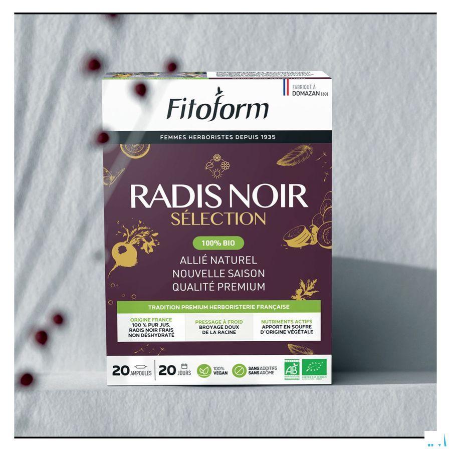 Zwarte Radijs Bio Ampullen 20x10 ml Fitoform  -  Bioholistic Diffusion