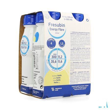 Fresubin Energy Fibre Drink Vanille Flacon 4x200 ml  -  Fresenius