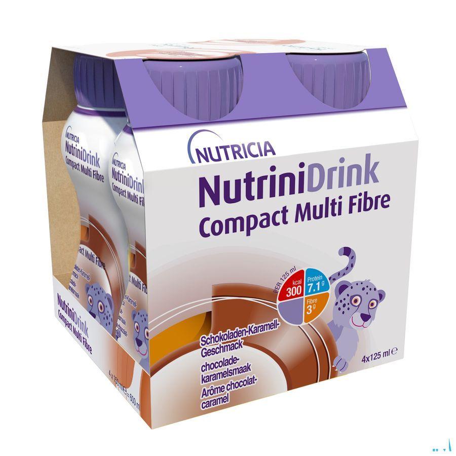 Nutrinidrink Compact Mult Fibre Chocosmaak 4X125 ml  -  Nutricia