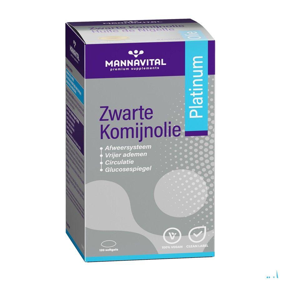 Mannavital Omega 3 Zwarte Komijnolie V-Caps 120