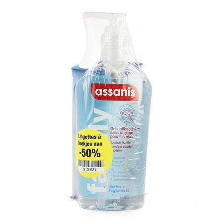 Assanis Family Gel 250 ml + Doekjes 25 1/2 Prijs