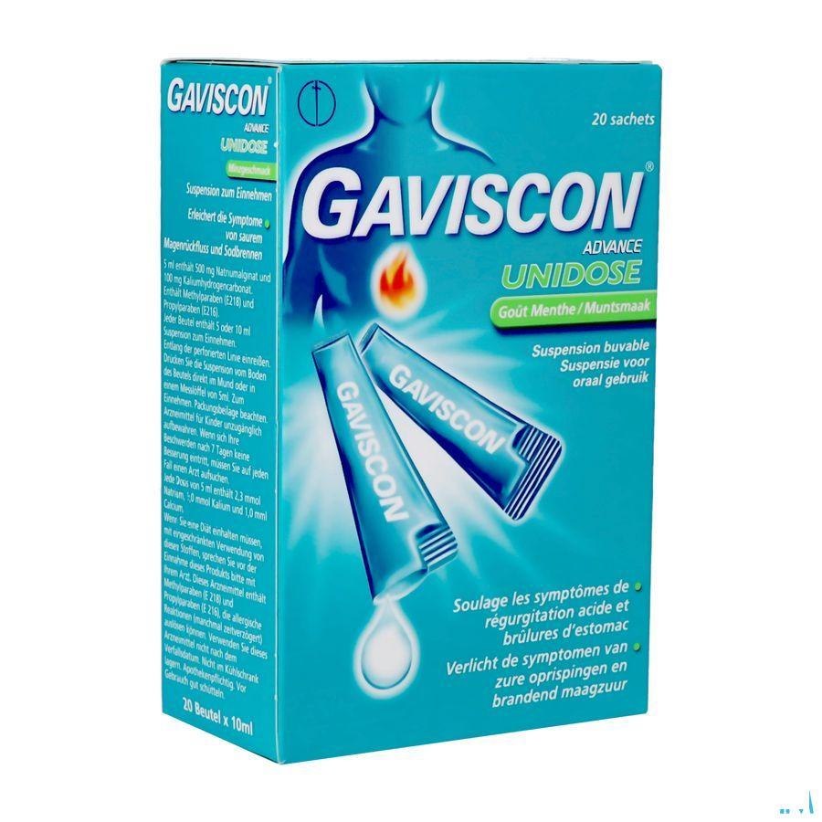 Gaviscon Advance Orale Suspensie Munt Ud Zakje 20x10 ml