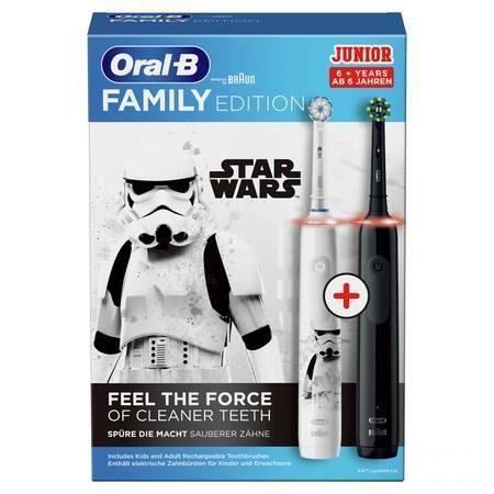 Oral-B Family Pro3 3000 Black+Junior 6+ Star Wars