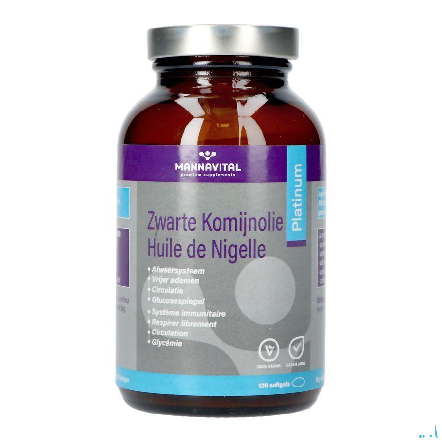 Mannavital Omega 3 Zwarte Komijnolie V-Caps 120