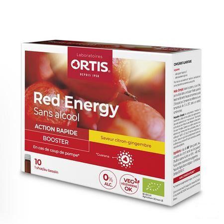 Ortis Red Energy Citroen Gember Bio zonder alc 10x15 ml  -  Ortis