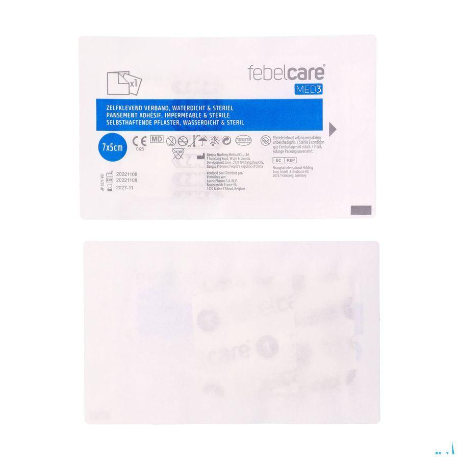 Febelcare Med3 Pans. Adh. Ster. Wtp 7X5Cm 5