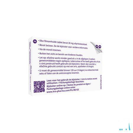 Ellaone 30 mg Filmomhulde Tabletten 1 X 30 mg