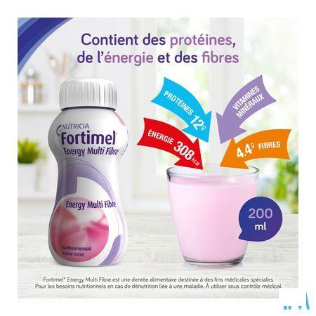 Fortimel Energy Multi Fibre Aardbei 4x200 ml  -  Nutricia