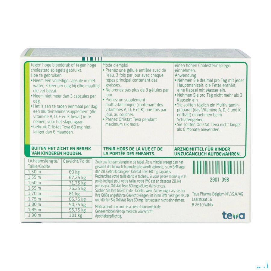 Orlistat Teva Harde Capsule 120 X 60 mg 