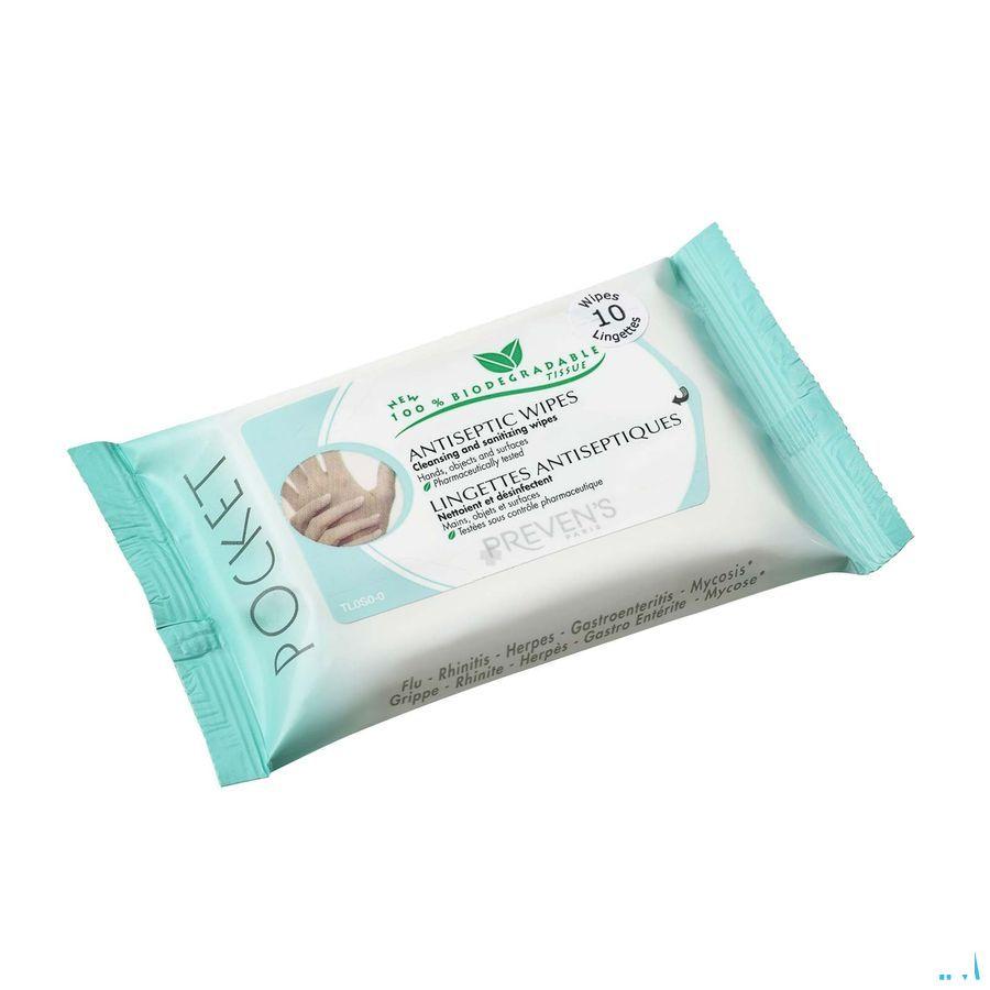 Preven's Lingettes Anti septiques Menthe Pocket 1x10
