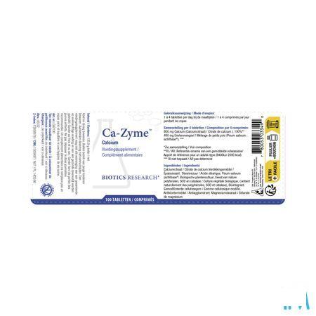 Biotics Ca-Zyme 200mg 100 comprimés  -  Energetica Natura