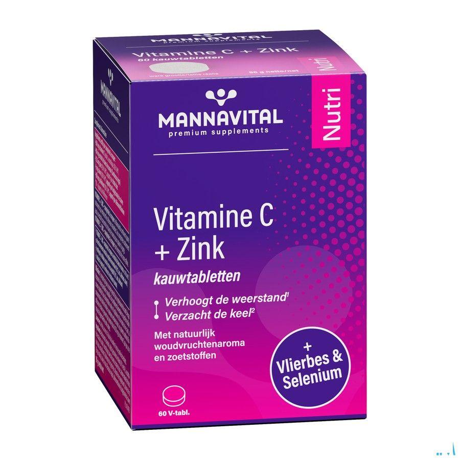 Mannavital Vitamine C + Zink Kauwtabl 60