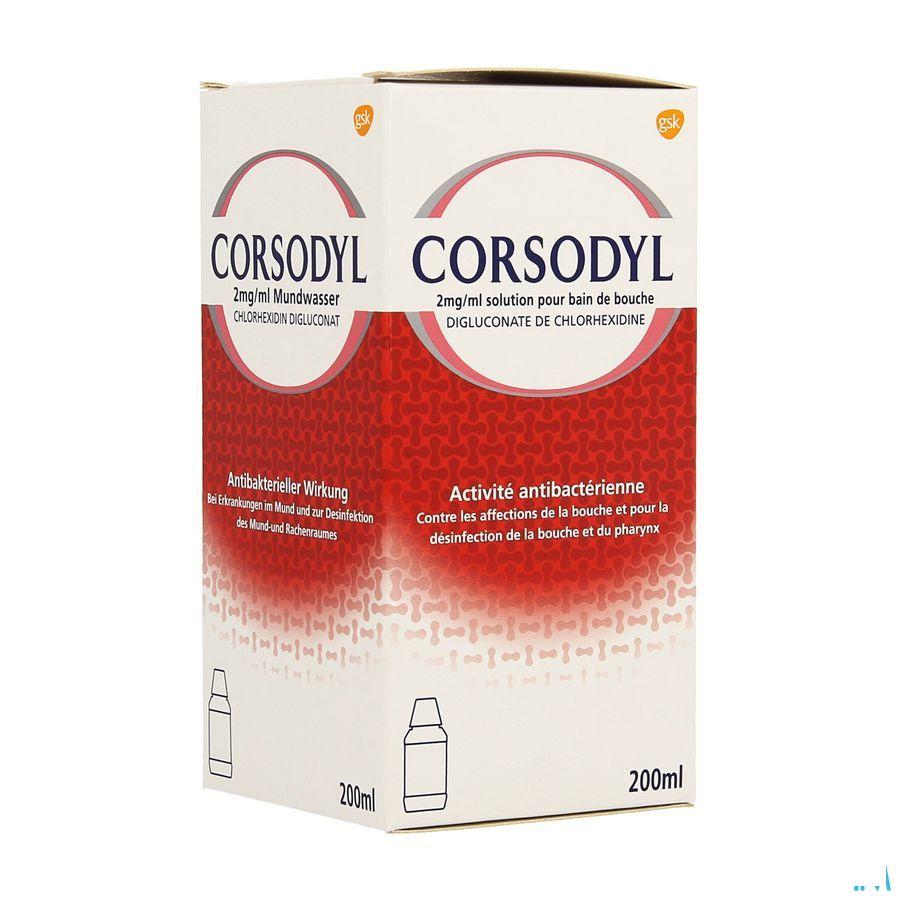 Corsodyl 2 mg/ml Oplossing Mondwater 200 ml