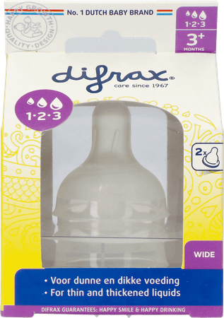 Difrax Tetine Natural Wide 1-2-3 677  -  Difrax