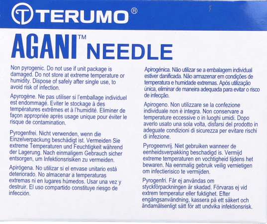 Terumo Aiguille Agani 25G 1 Rb Orange 100  -  Terumo Europe
