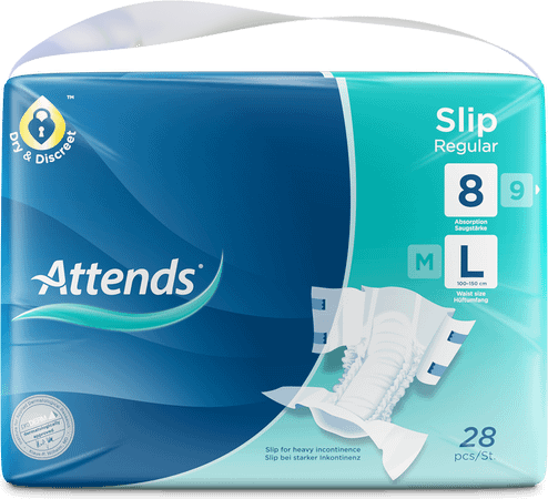Attends Slip Regular Plus 8L 1X28  -  Attends