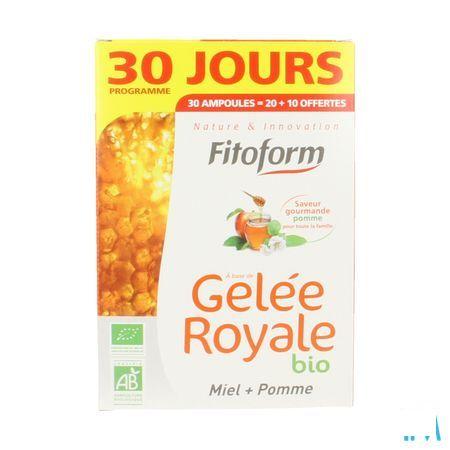 Gelee Royale Bio Miel-fructose Ampoule 20 + 10 Fitoform  -  Bioholistic Diffusion