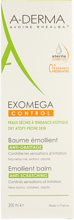 Aderma Exomega Control Balsem Emolier. Tube 200 ml  -  Aderma