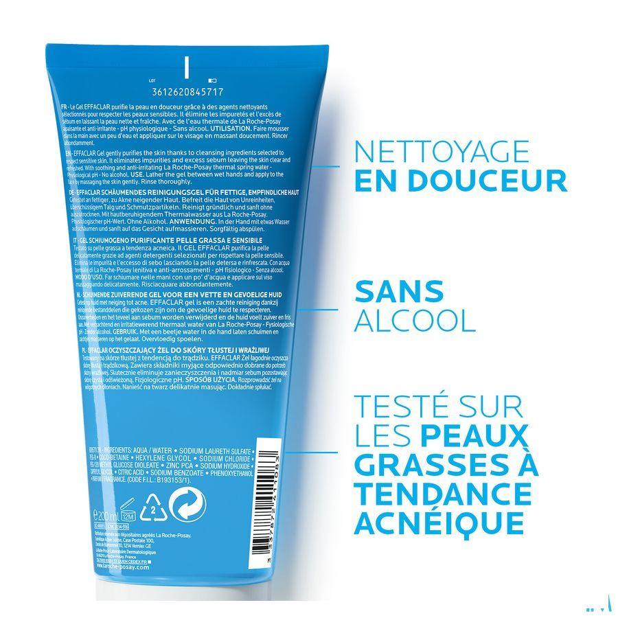 Effaclar Gel Moussant Purifiant 200 ml  -  La Roche-Posay