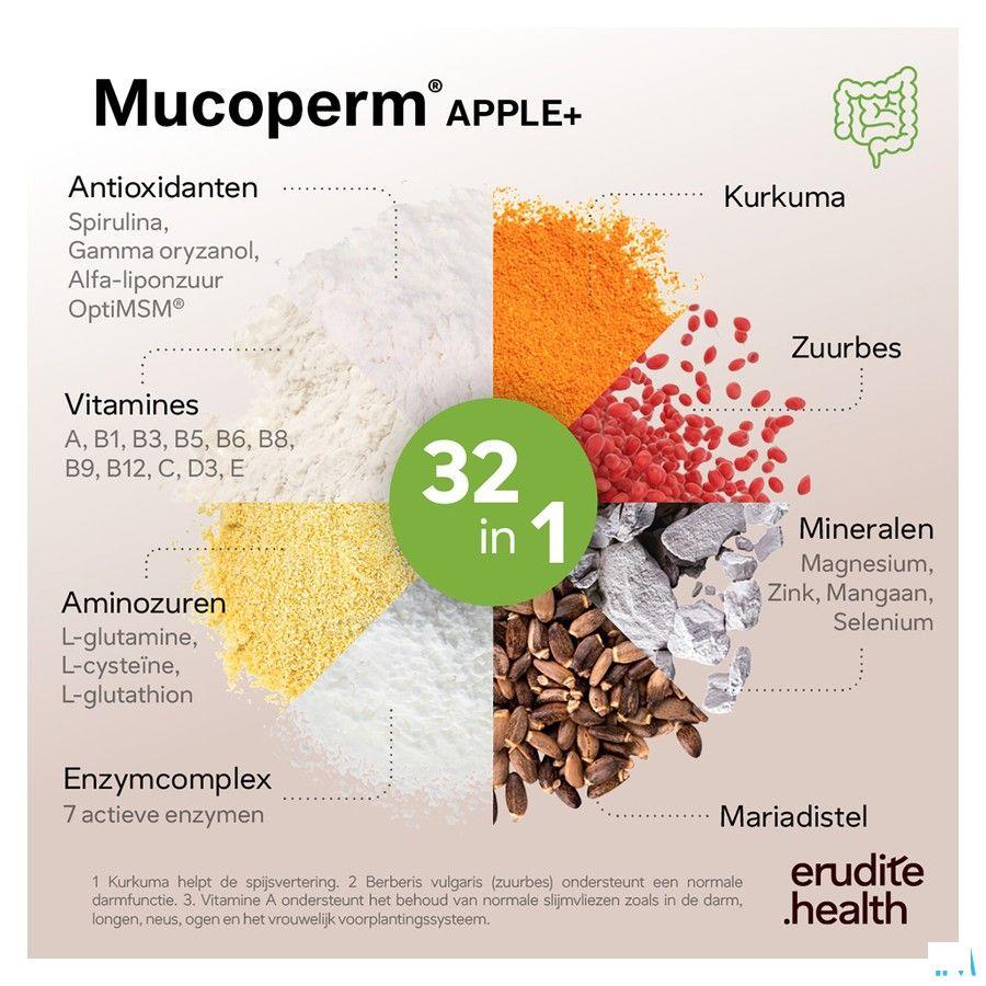 Mucoperm Apple + Poeder Zakje 60x 4g  -  Nutriphyt