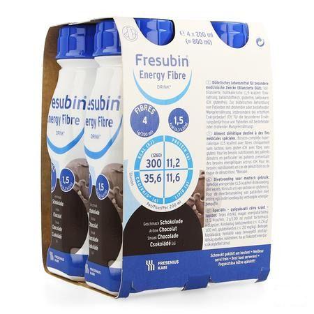 Fresubin Energy Fibre Drink 200 ml Chocolat/chocolade  -  Fresenius