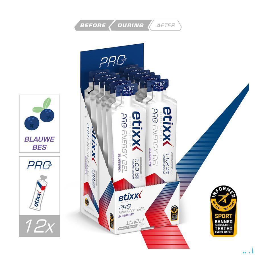 Etixx Double Carb Energy Gel Prol.Blueberry12X60ml  -  Ceres Pharma