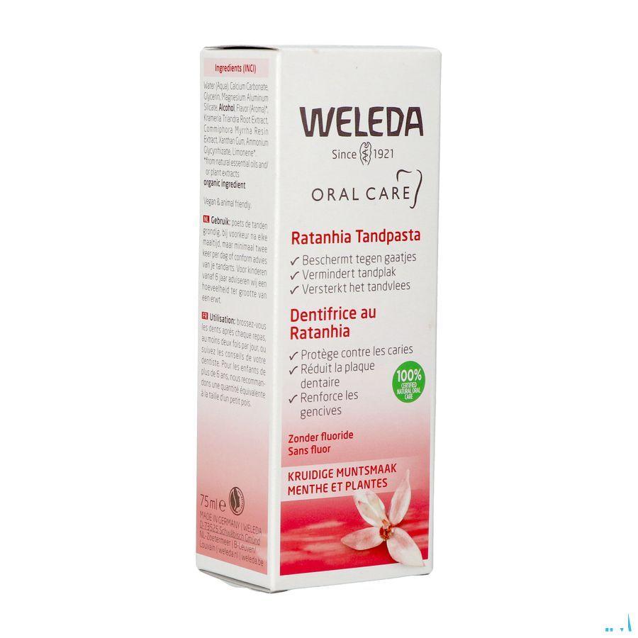 Weleda Tandpasta Ratanhia Roos 75 ml  -  Weleda