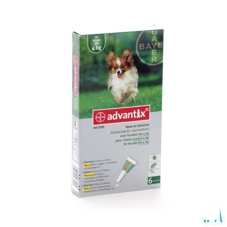 Advantix 40 - 200 Honden < 4kg Flacon 6x0,4 ml