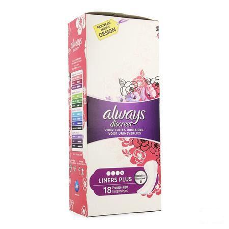 Always Discreet Incontinence Liners Plus Spx18