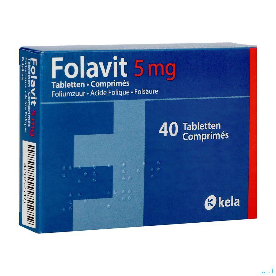 Folavit 5 mg Comp 40 X 5 mg  -  Kela Pharma