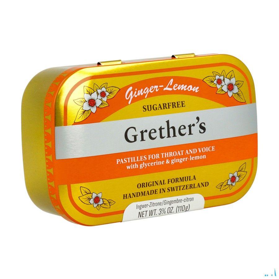 Grether'S Suikervrij Pastilles Gember-Citroen 110 g  -  Melisana