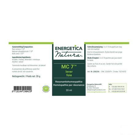 Meridiaancomplex Druppels 7  Energetica 20 ml - Energetica Natura