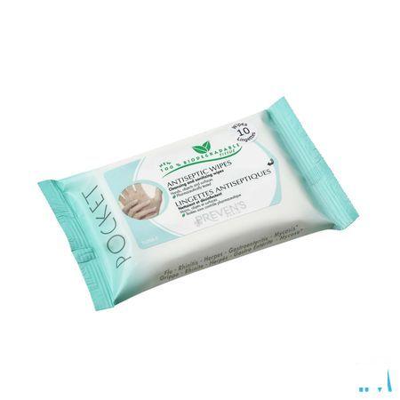Preven's Lingettes Anti septiques Menthe Pocket 1x10