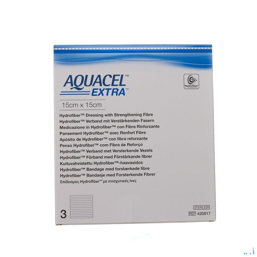 Aquacel Extra Verband Hydrofiber + versterk. 15x15cm 3  -  Convatec