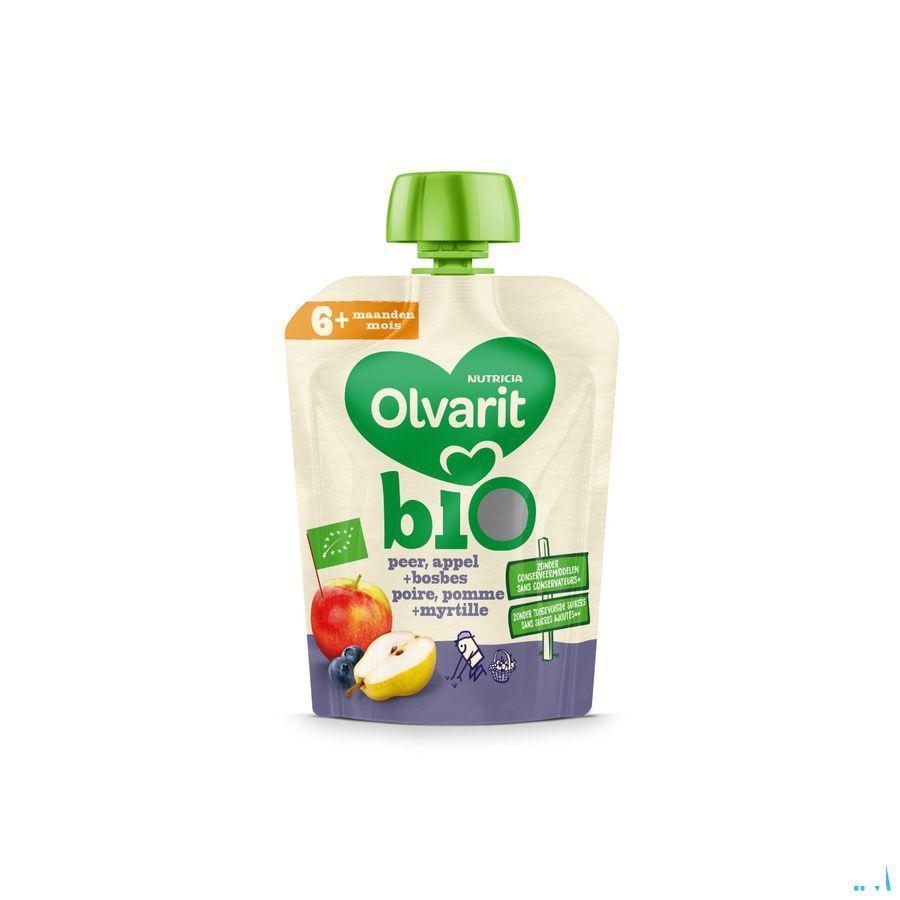 Olvarit Bio Poire Pomme Myrtille 6M 90G  -  Nutricia