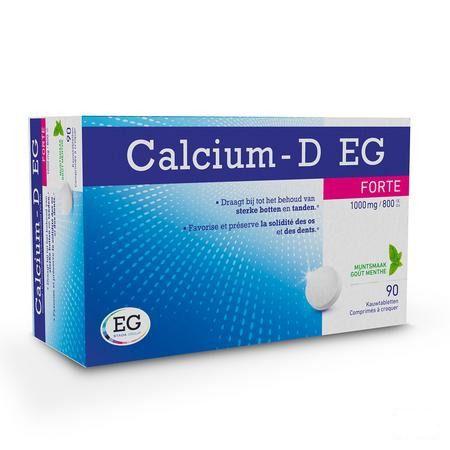Calcium-D Forte Eg 1000 mg/800Ie Munt Kauwtabl 90  -  EG