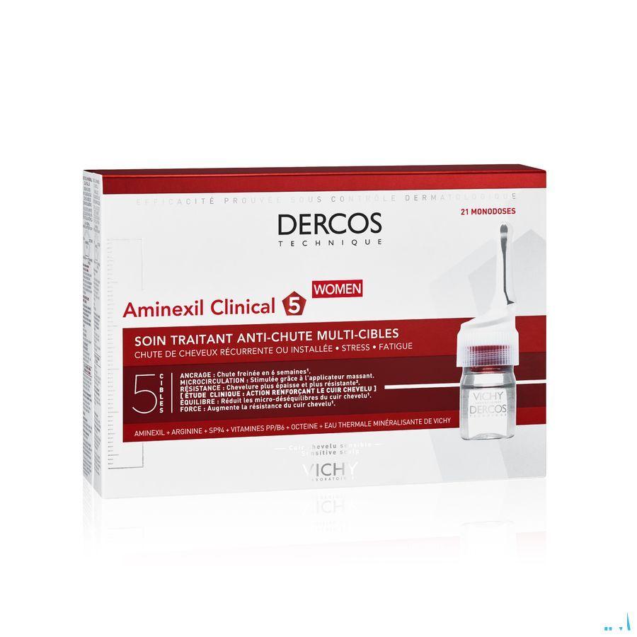 Vichy Dercos Aminexil Clinical 5 Women Ampoule 21x6 ml  -  Vichy