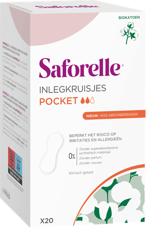 Saforelle Coton Protect Inlegkruisjes Pocket 20