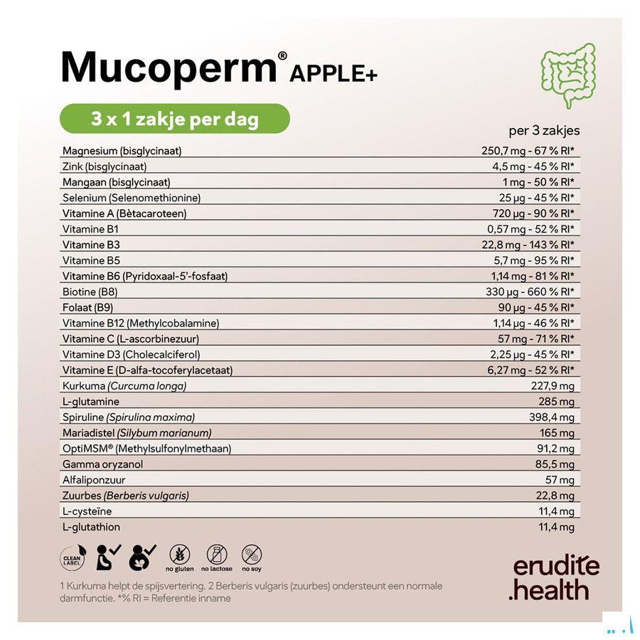 Mucoperm Apple + Poeder Zakje 60x 4g  -  Nutriphyt