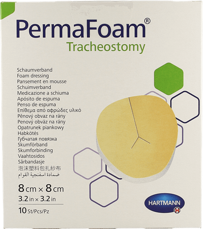 Permafoam Tracheostomy 8,0X 8Cm 10 4094267  -  Hartmann