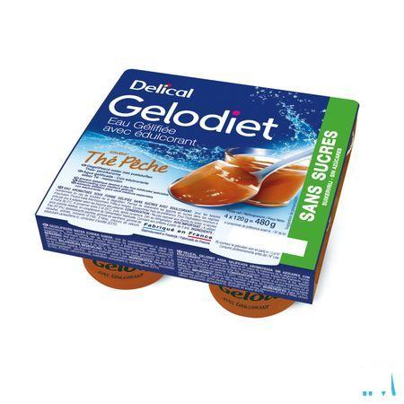 Gelodiet Gelwater Zoetstof Perzikthee Pot 4x120 gr  -  Bs Nutrition