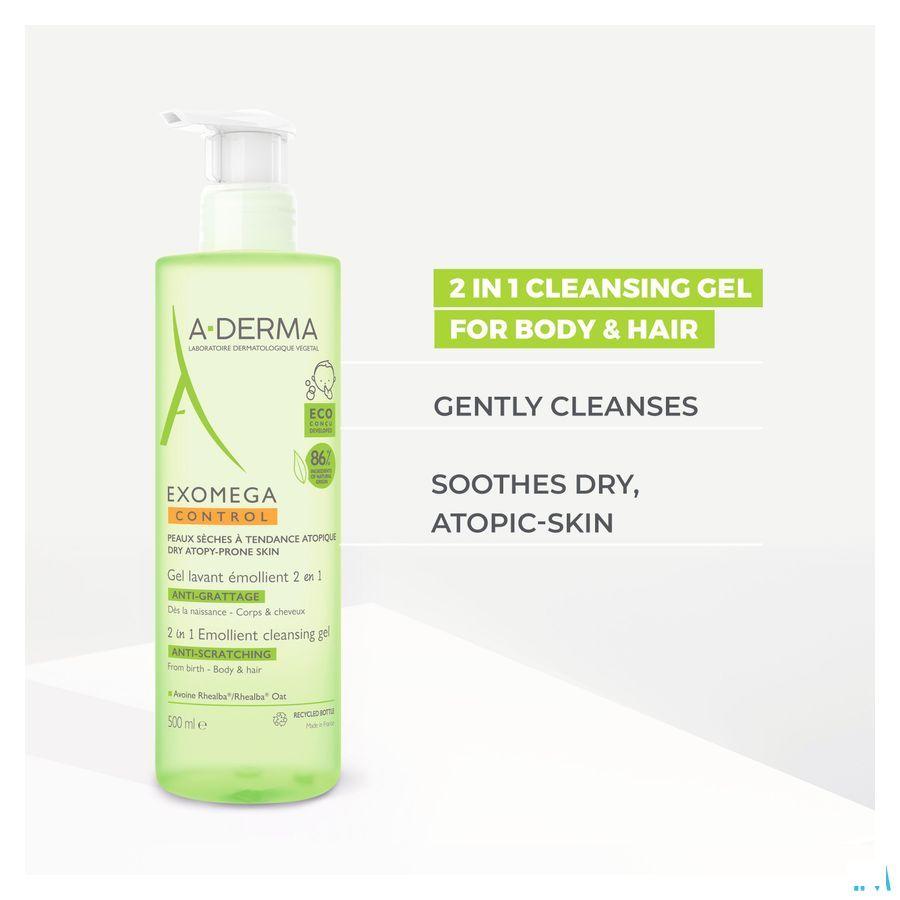 Aderma Exomega Control Gel Lavant 2en1 500 ml  -  Aderma