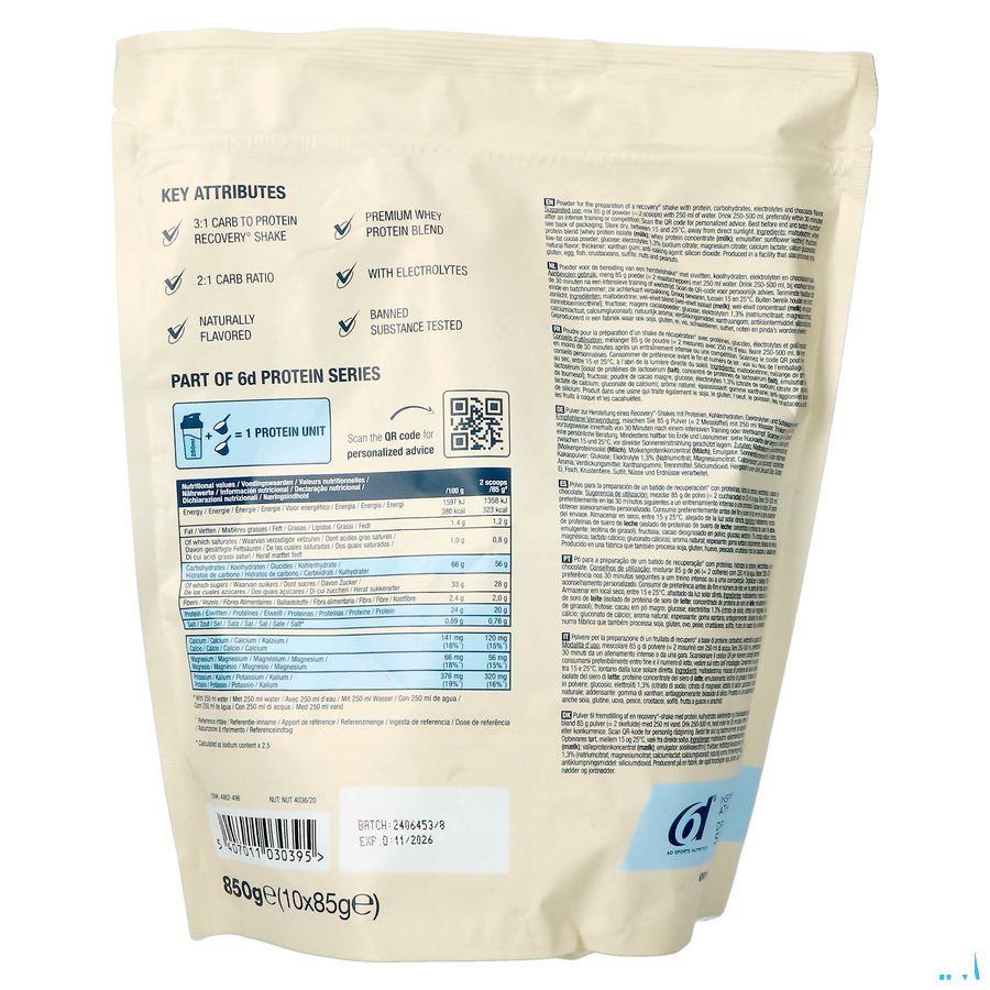 6D Recovery Shake Chocolate Pdr 850g