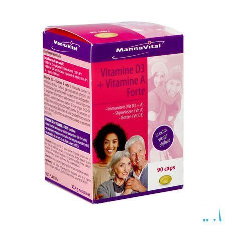 Mannavital Vitamine D3 + Vitamine A Forte Caps 90