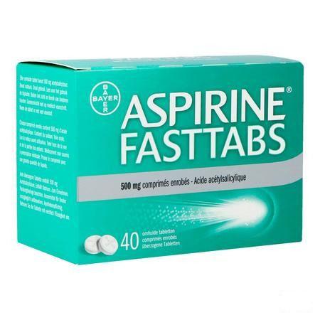 Aspirine Fasttabs 500 mg Comprimes Pellicules 40