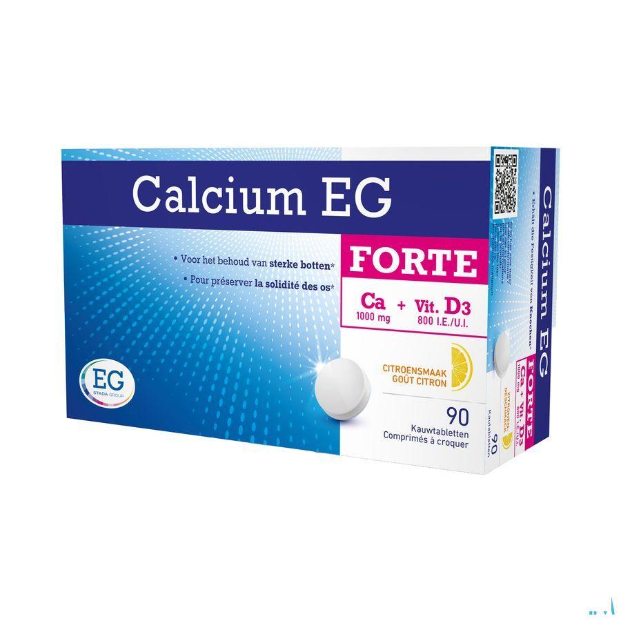 Calcium-D Forte Eg 1000 mg/800Ie Citroen Kauwtabl90  -  EG