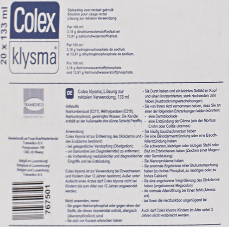 Colexklysma Flacon 20 X 133 ml