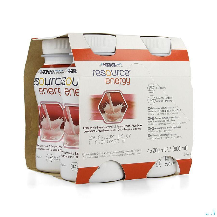 Resource Energy Drink Aardbei-framboos 4x200 ml  -  Nestle