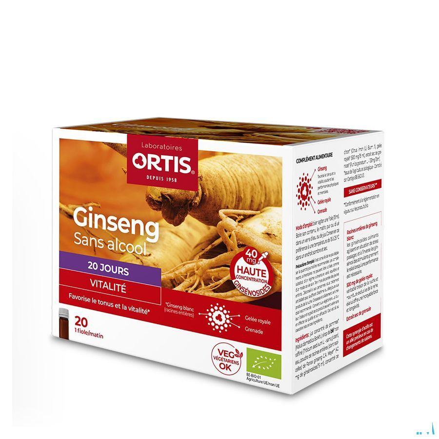 Ortis Ginseng Bio S/Alcool 20X15 ml  -  Ortis